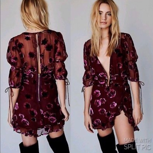 for love and lemons sophie velvet floral mini dress